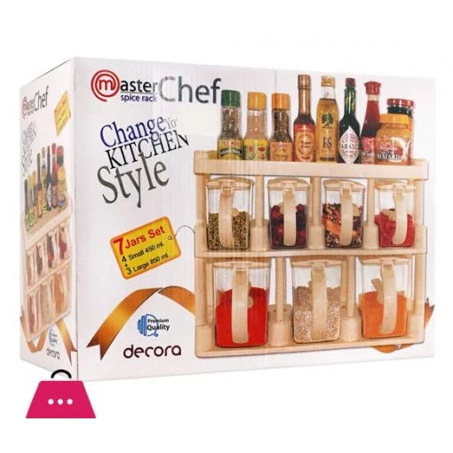 Master Chef Spice Rack Containers – 7 – Jar Set