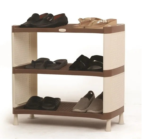 Plastic Shoe Rack Premium Quality 3 Layer (Height 26Inch, Length 25 Inch, Width 13 Inch)