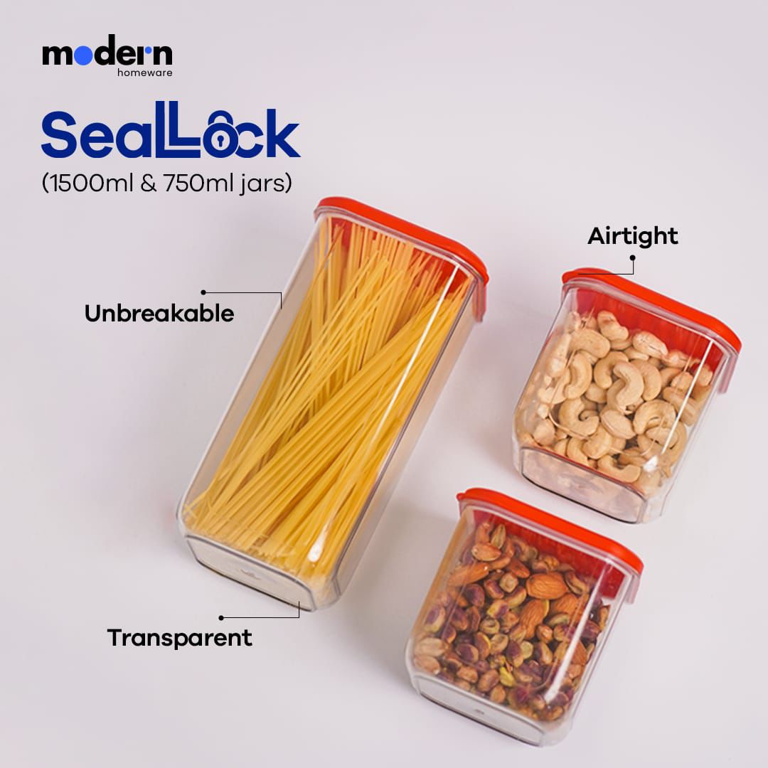 Modern Seal Lock Jar (Pack Of 2)