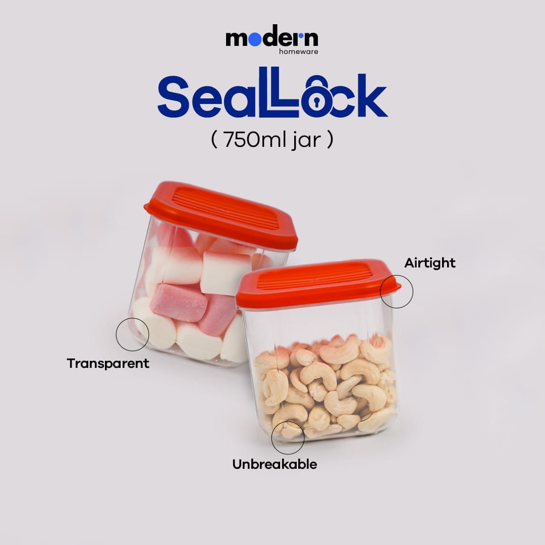 Modern Seal Lock Jar (Pack Of 2)