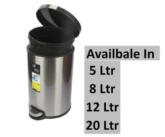 Hydrolic Stainless Steel Peddal Dustbin  (5-8-12-20) Ltr