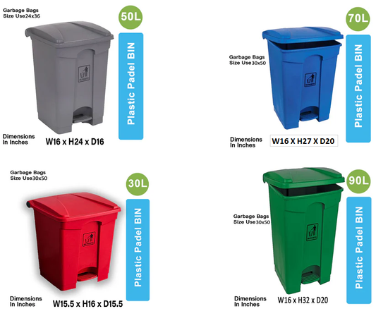 (30-50-70-90)LTR Plastic Peddal Dustbin