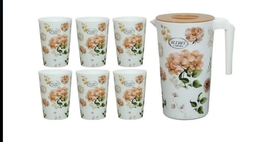 Plastic Jug Set (6 Glass + 1 Jug)