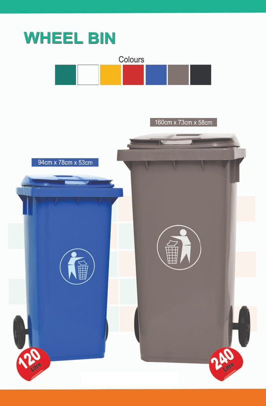120Ltr & 240Ltr Dustbin With Tyre